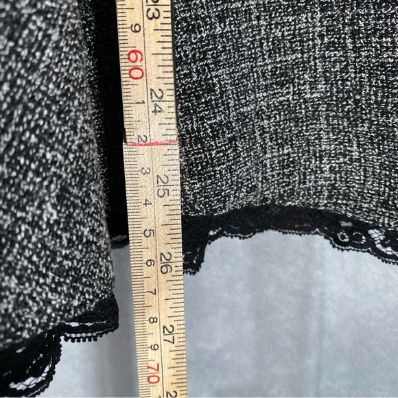 Joseph Ribkoff Career Gray Black Lace Trim Midi Skirt 18 Stretch Dark Acadamia - Picture 8 of 8